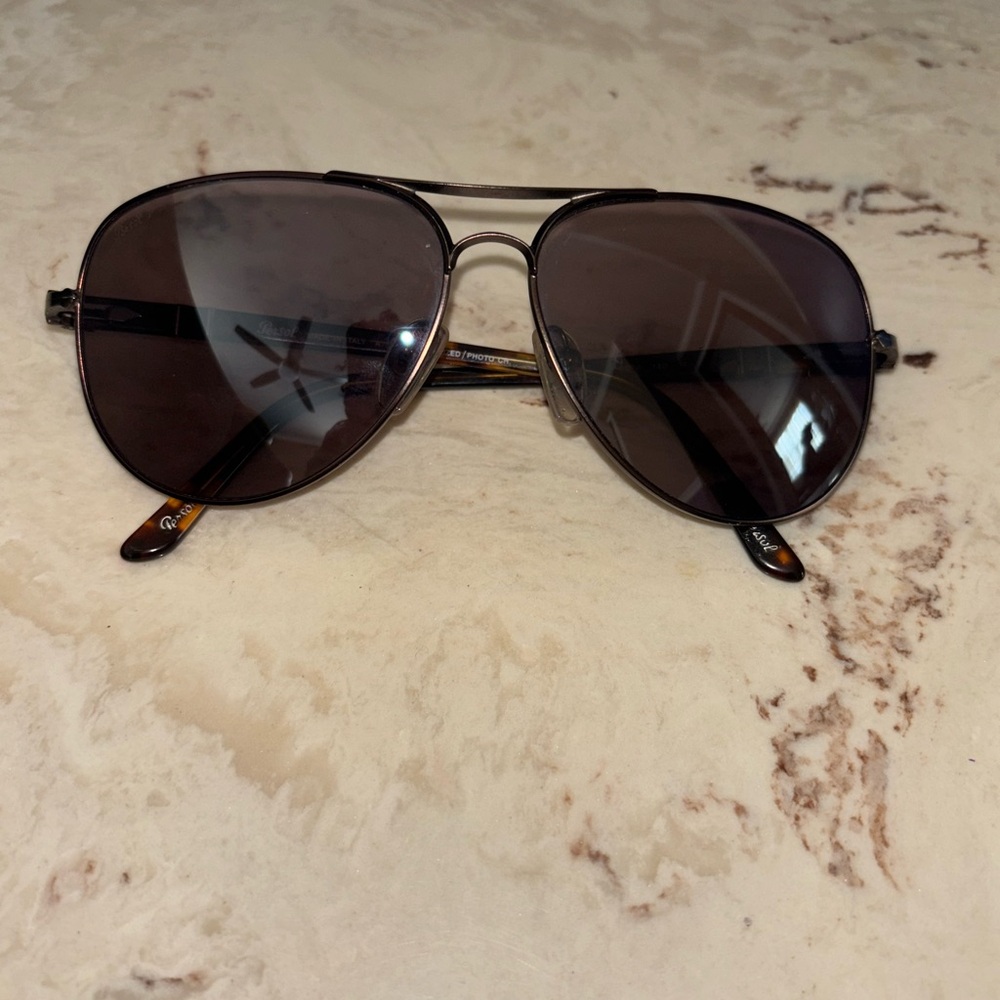 Persol Aviator Sunglasses with Dark Lenses